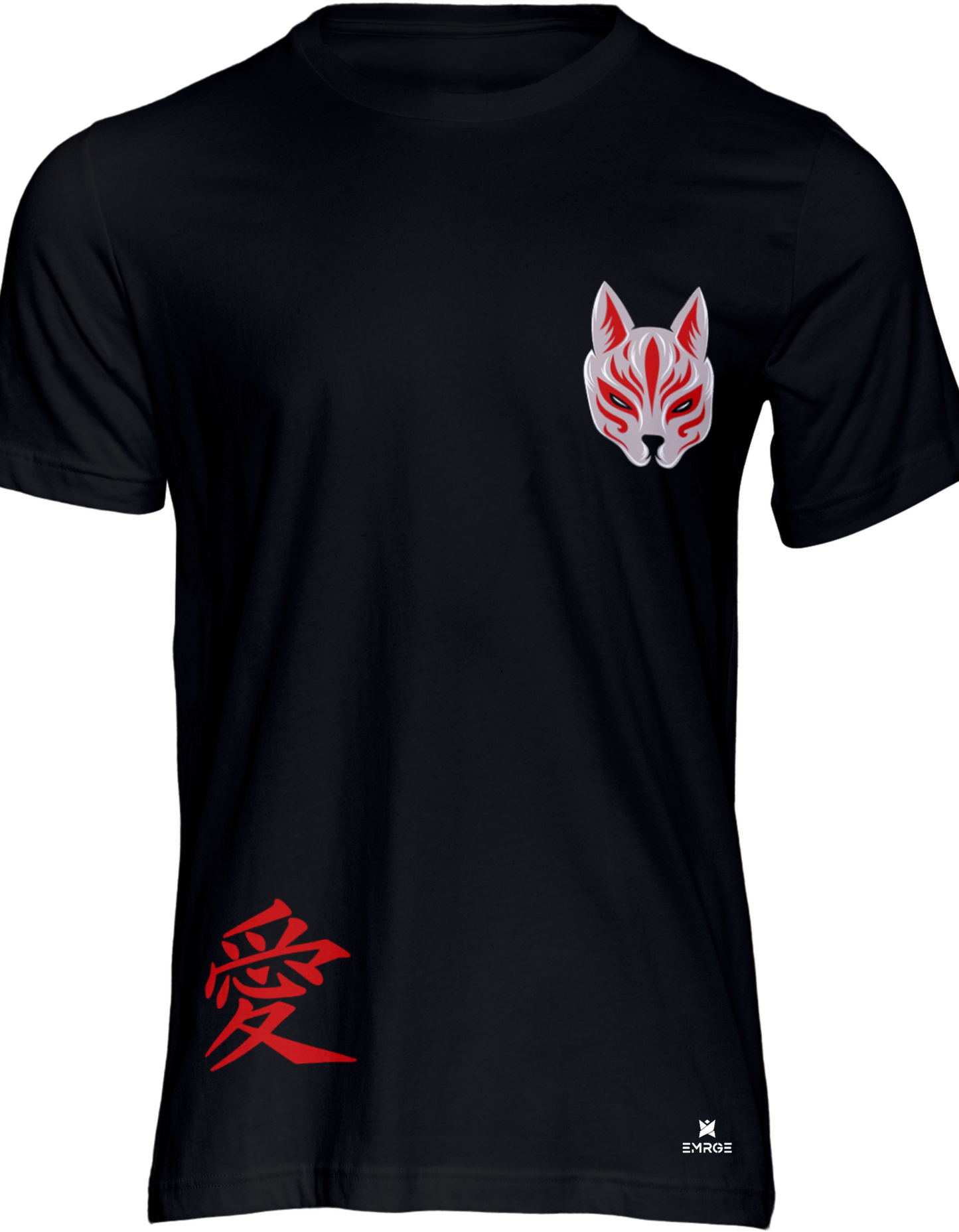 Unisex half sleeve t-shirt - Kitsune mask