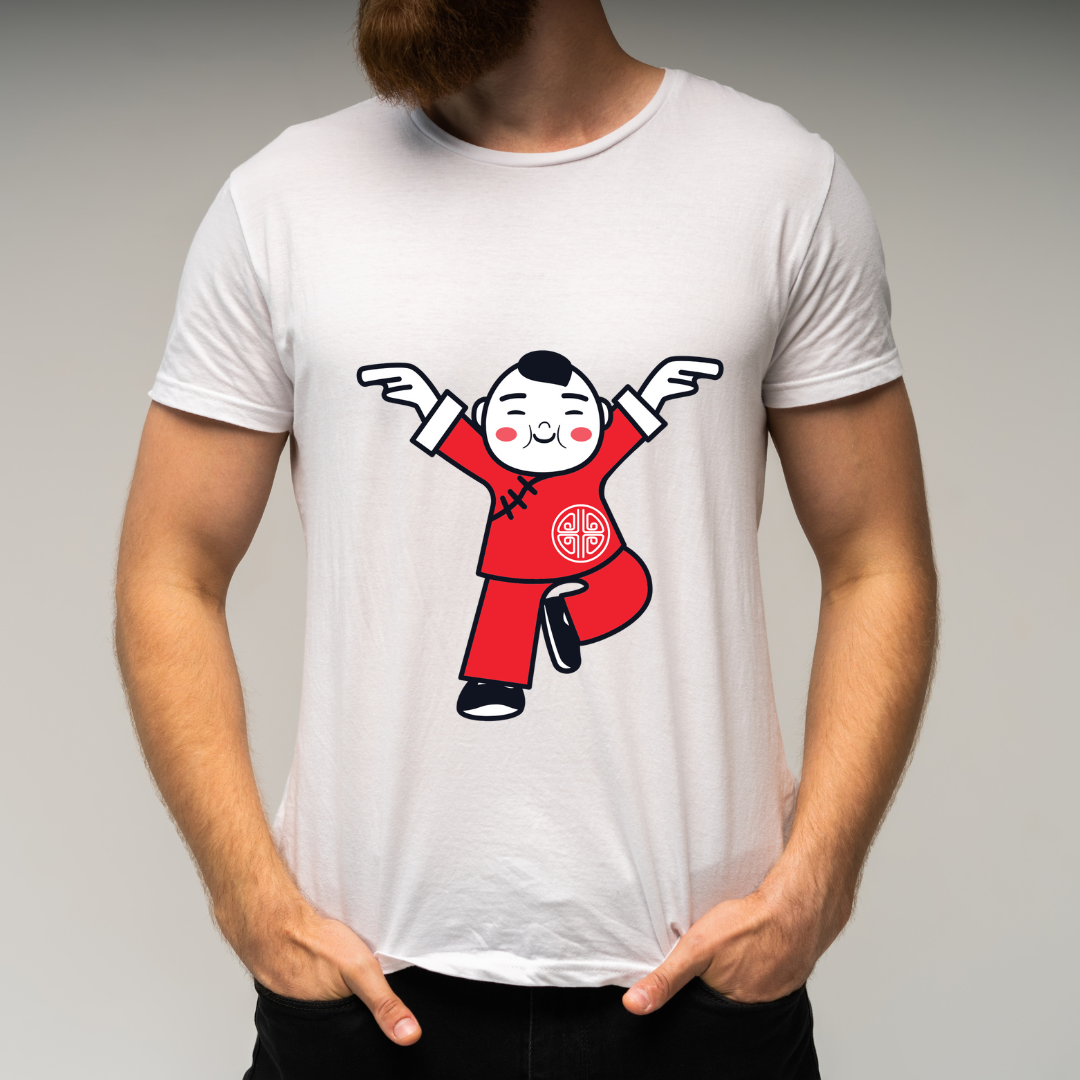 Chinese Martial arts form - Merchandised Round Neck T-shirt